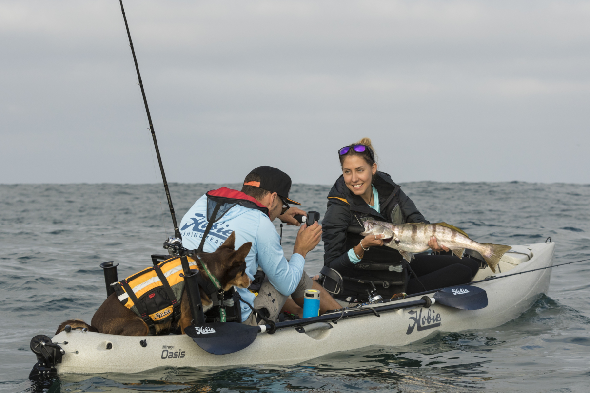 Hobie Mirage Oasis two-person fishing kayak.