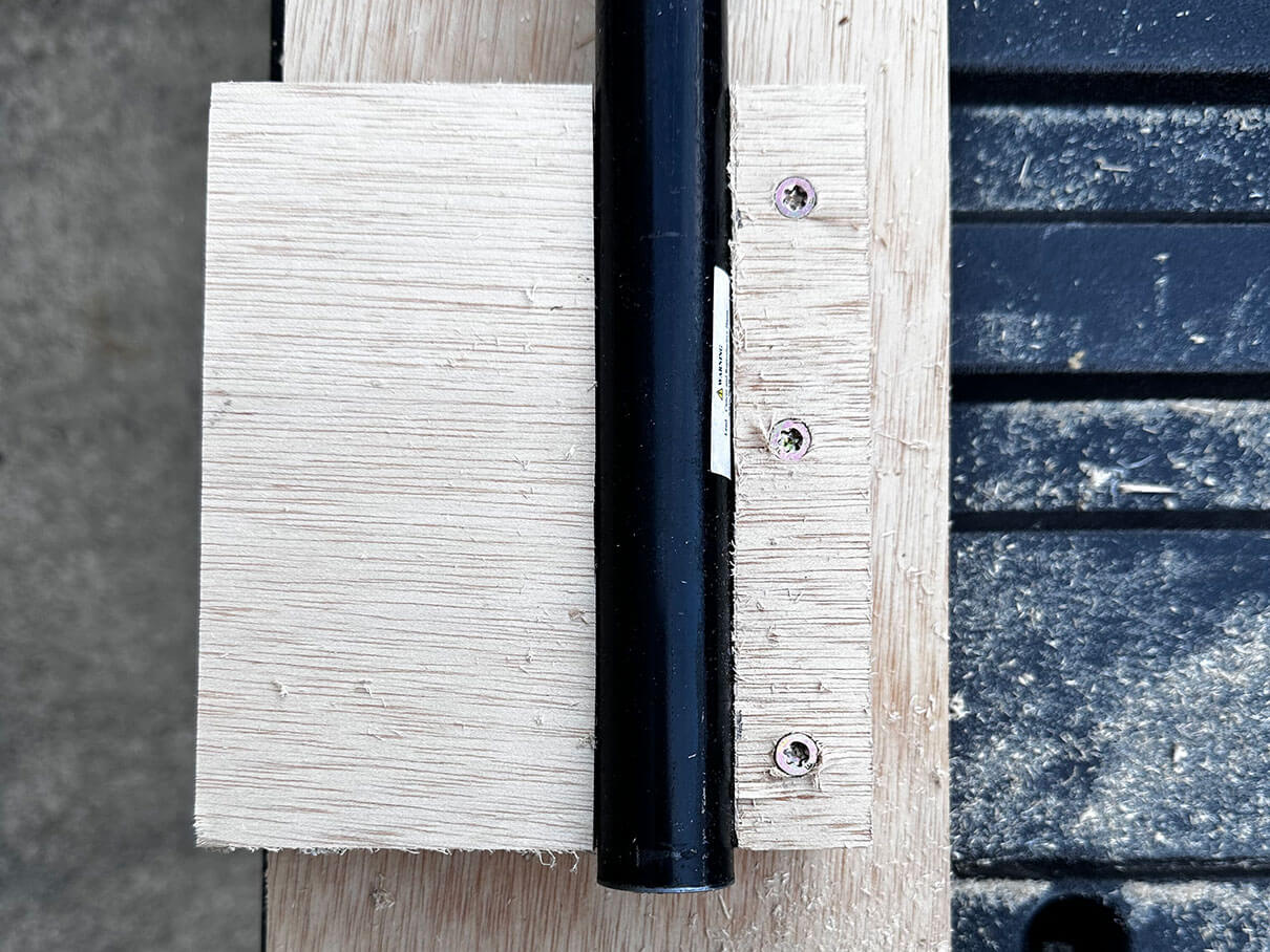 Photo of a DIY transom block