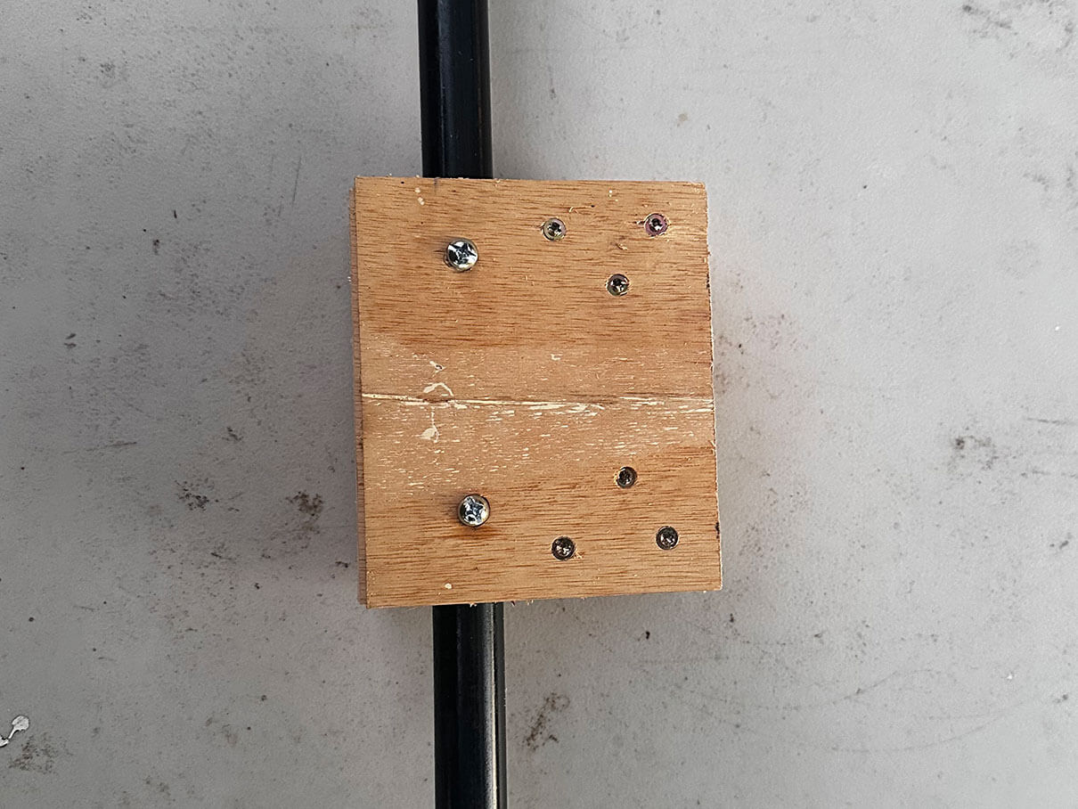 Photo of a DIY transom block