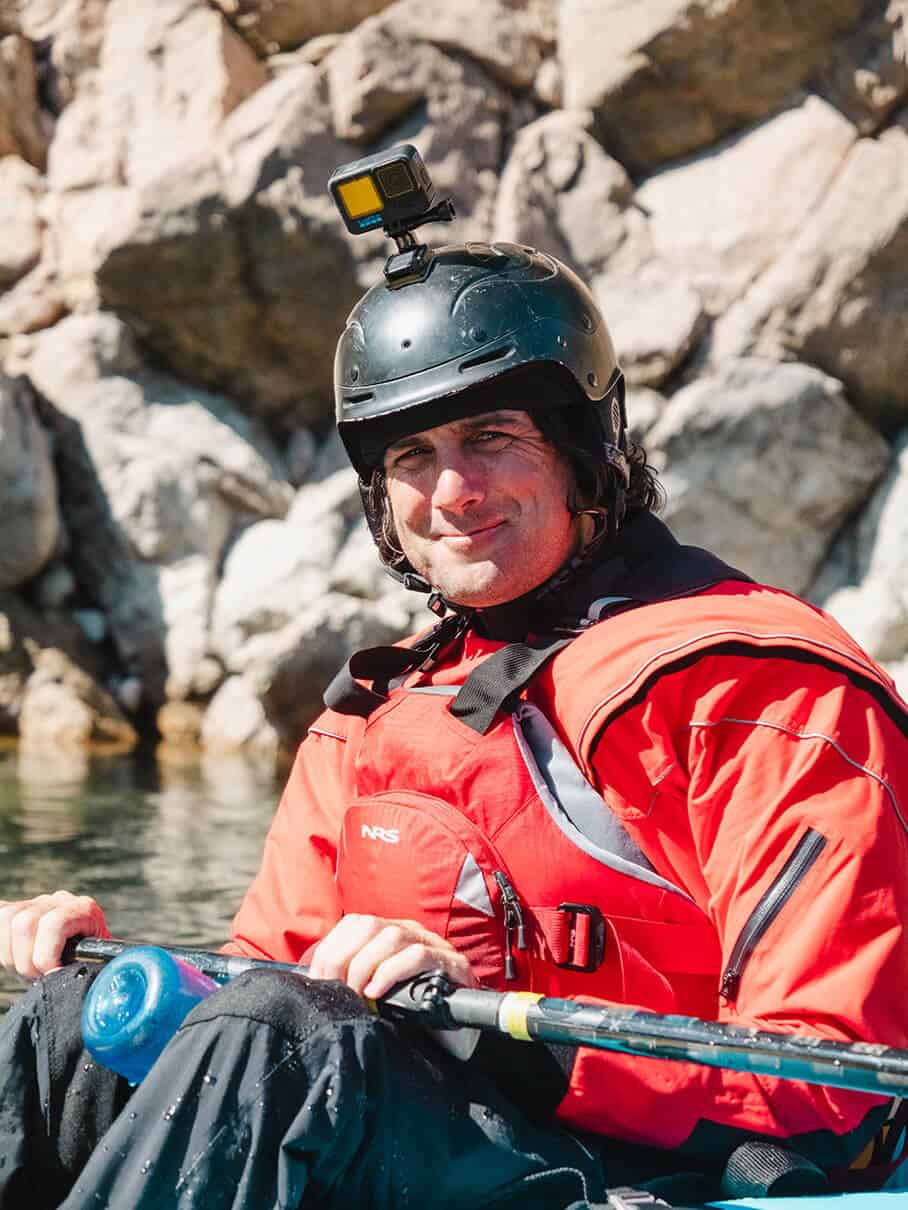 portrait of Yak Van Dam in paddling gear