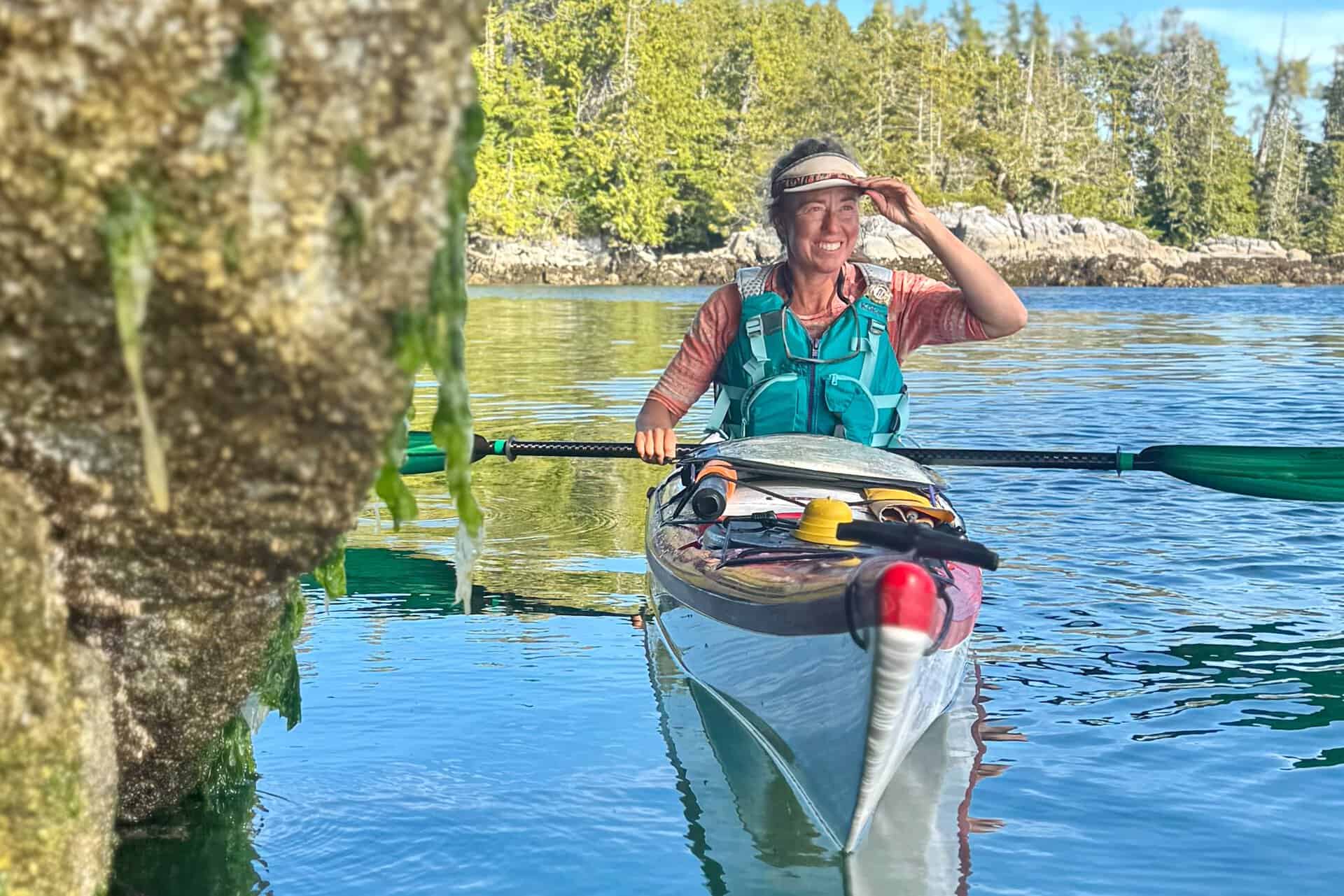 woman wears Kokatat Neptune PFD