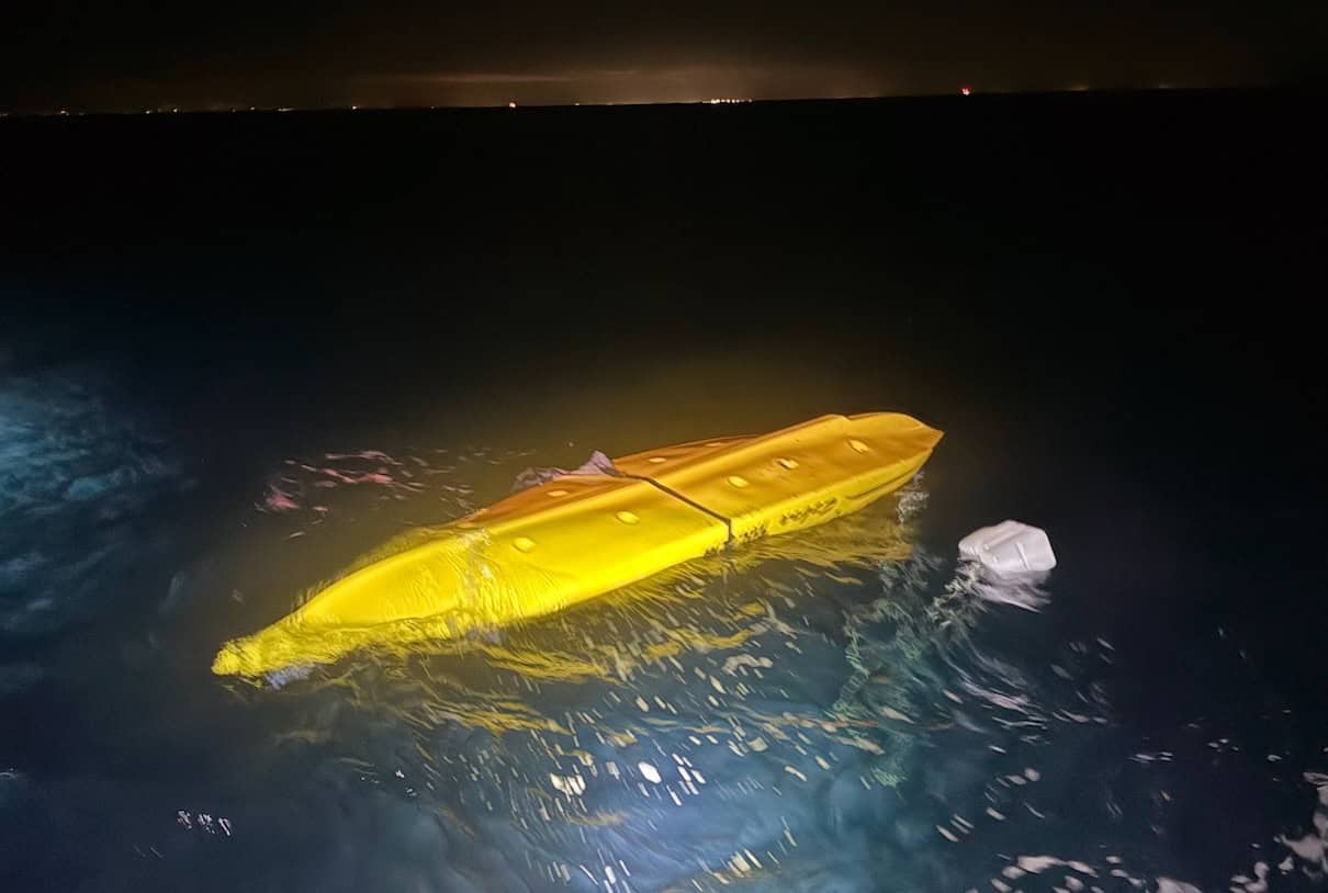 capsized kayak